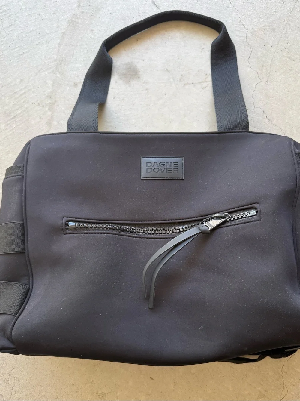 Dagne Dover Black Duffel Bag with Front Zip